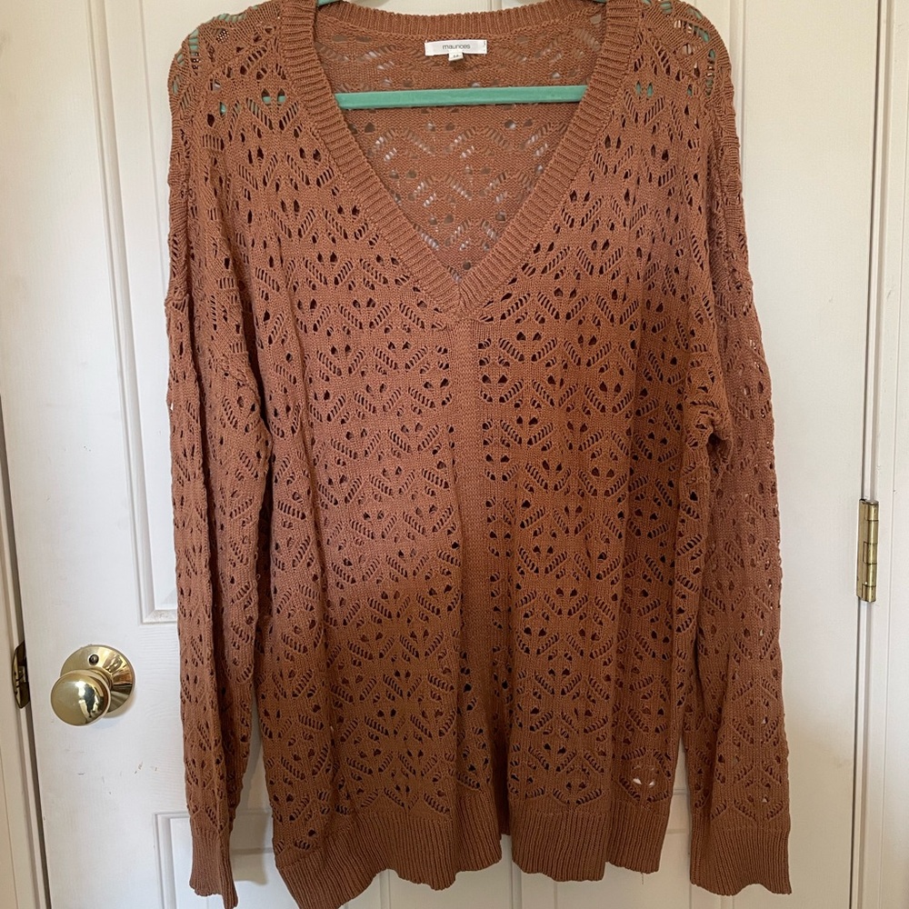Maurices Women's Tan V-Neck Sweater